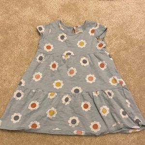 Girls' Light Blue Floral Tiered Dress